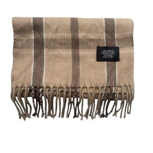 Tan and Brown Classic Plaid Scarf